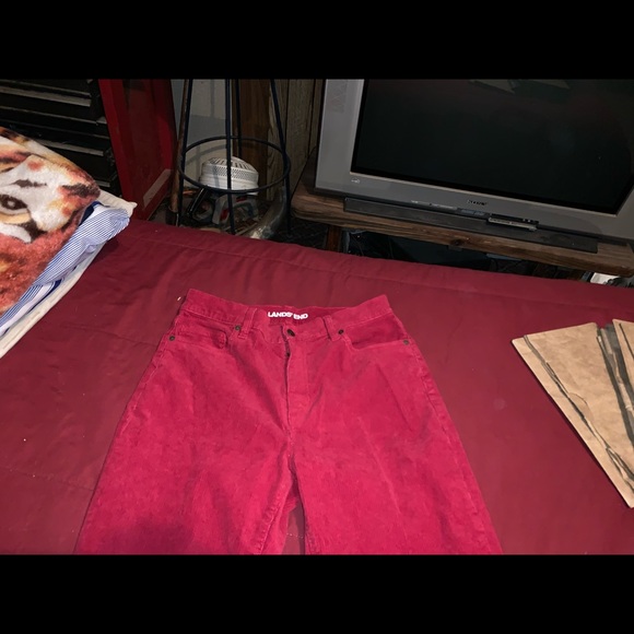 Red corduroy Lands End jeans. Size 10 - Picture 6 of 6